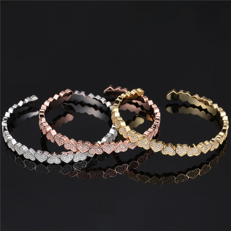 Heart Diamond Opening Bangle - Exclusive Jewels