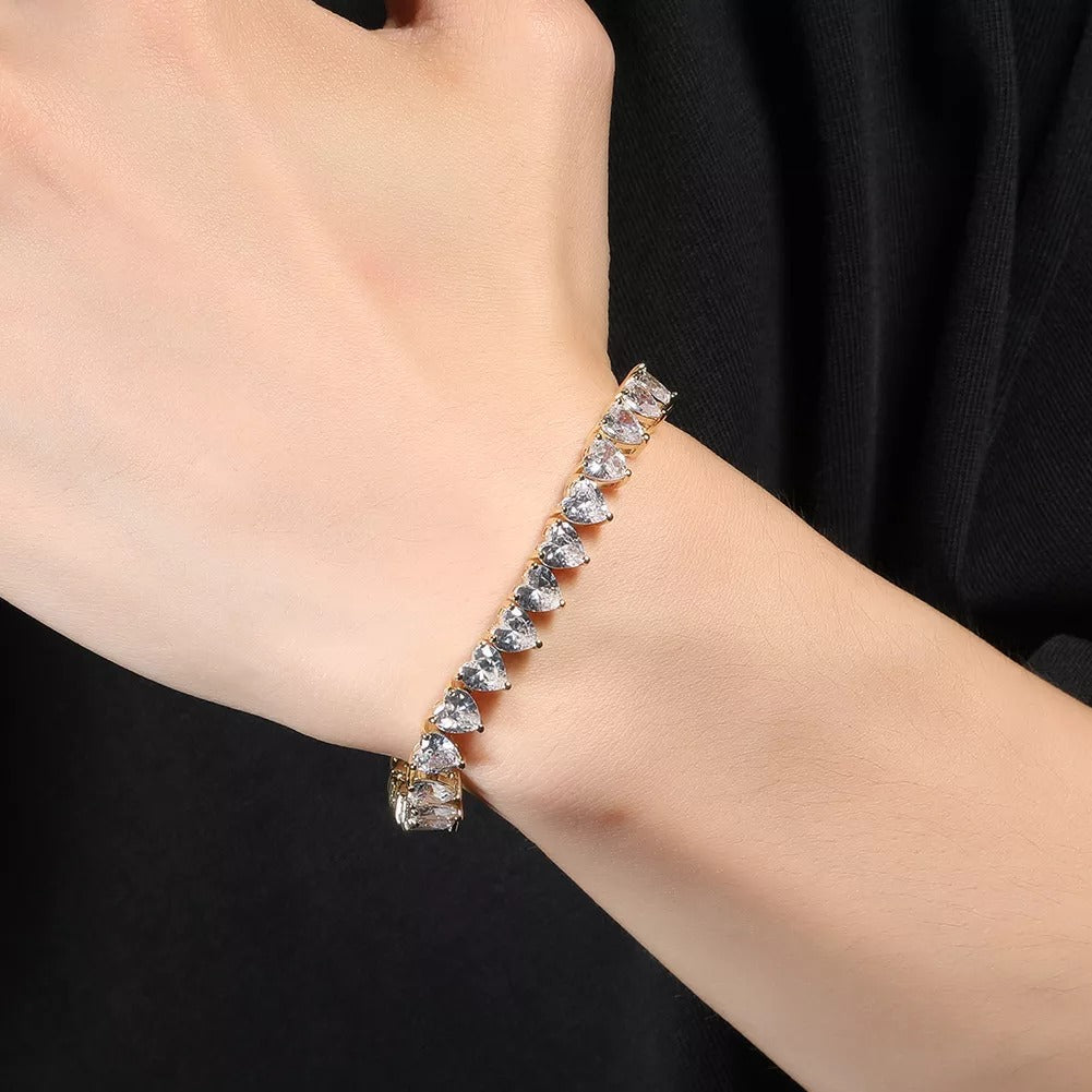 Heart Tennis Bracelet - Exclusive Jewels