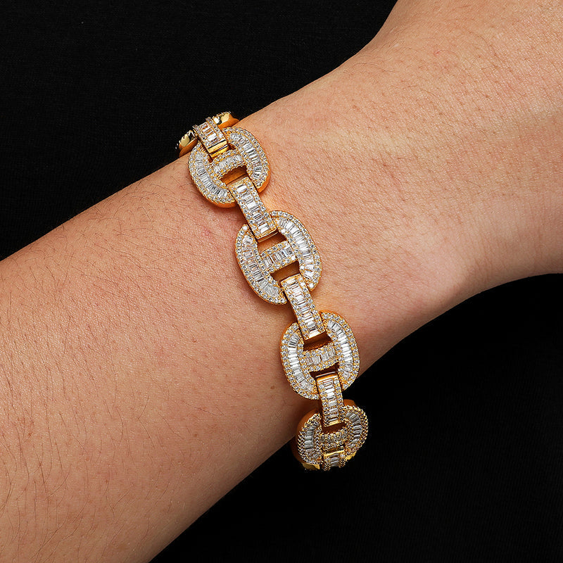 15mm Coffee Bean Baguette Bracelet - Exclusive Jewels