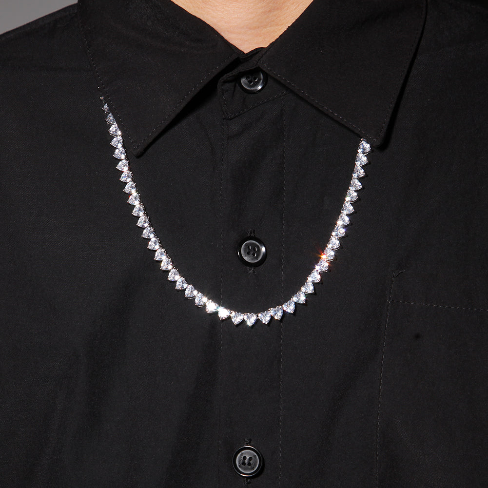 7mm Heart Tennis Necklace - Exclusive Jewels