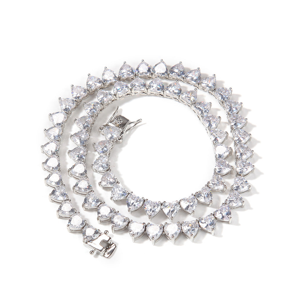 7mm Heart Tennis Necklace - Exclusive Jewels