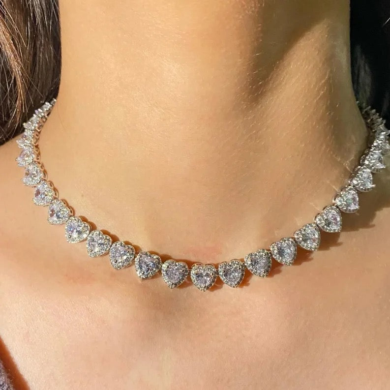 7mm Heart Diamond Necklace