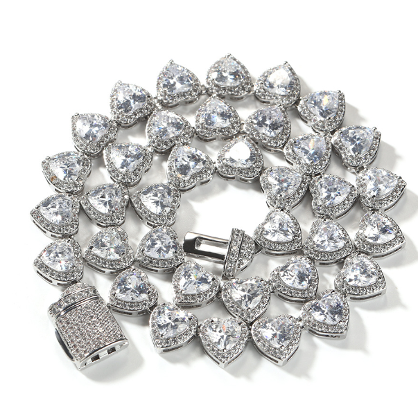 10mm Heart Diamond Necklace
