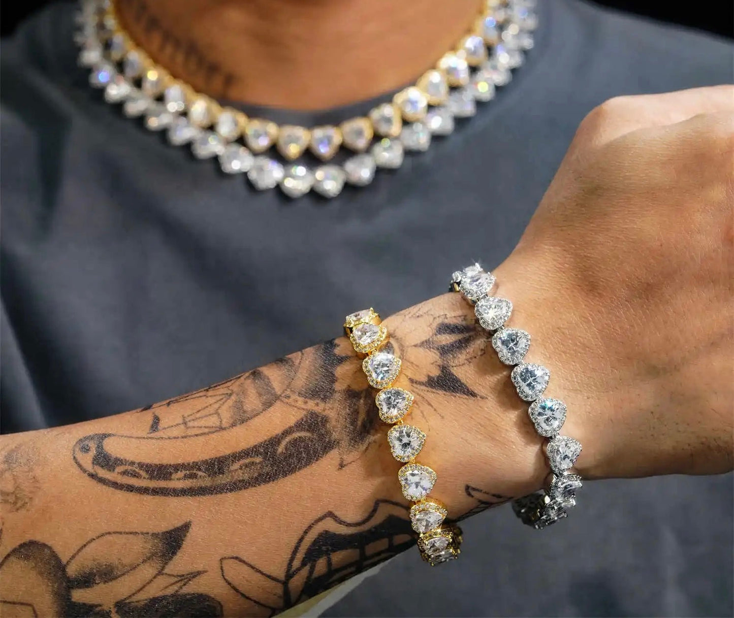 10mm Heart Diamond Bracelet