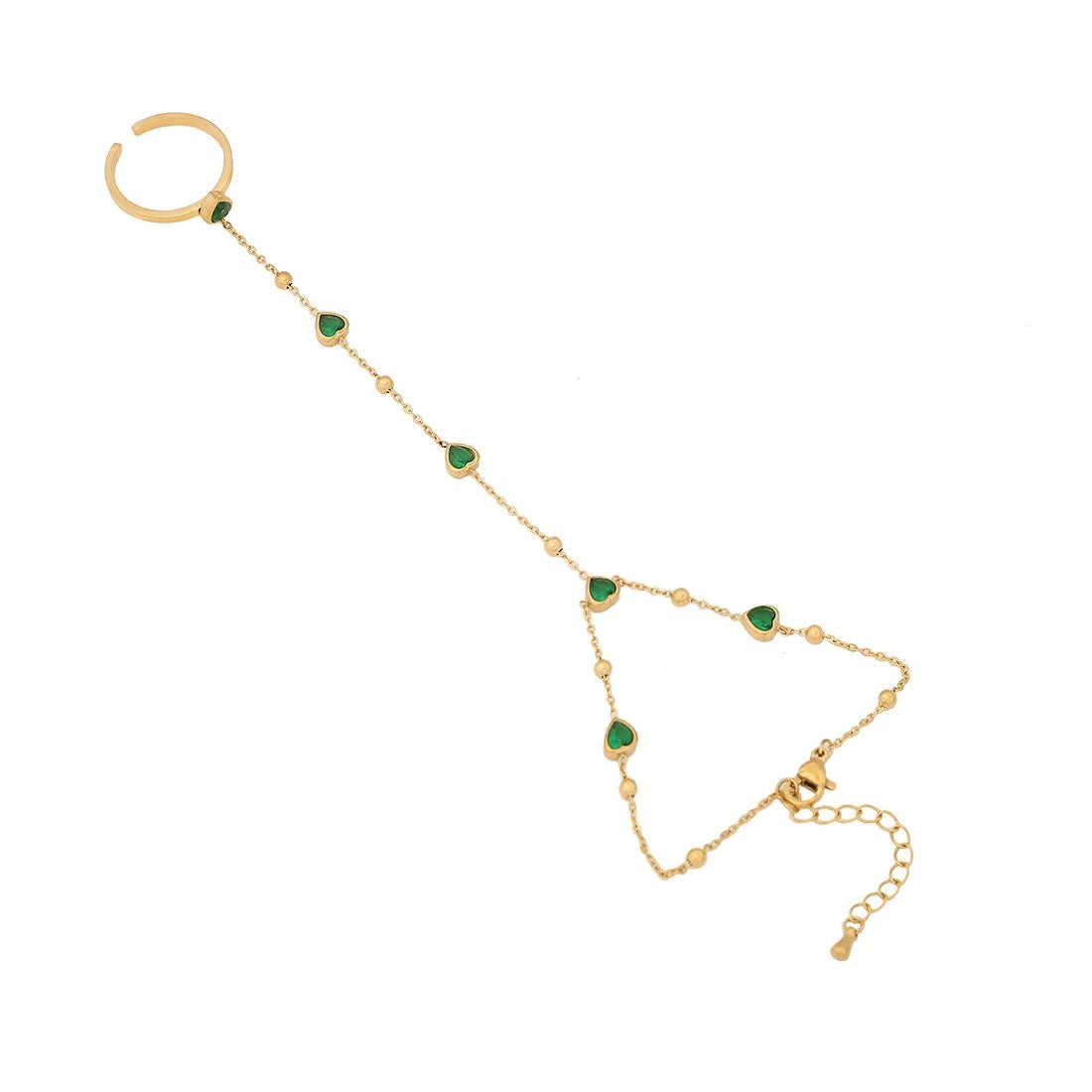 Emerald Heart Hand Chain