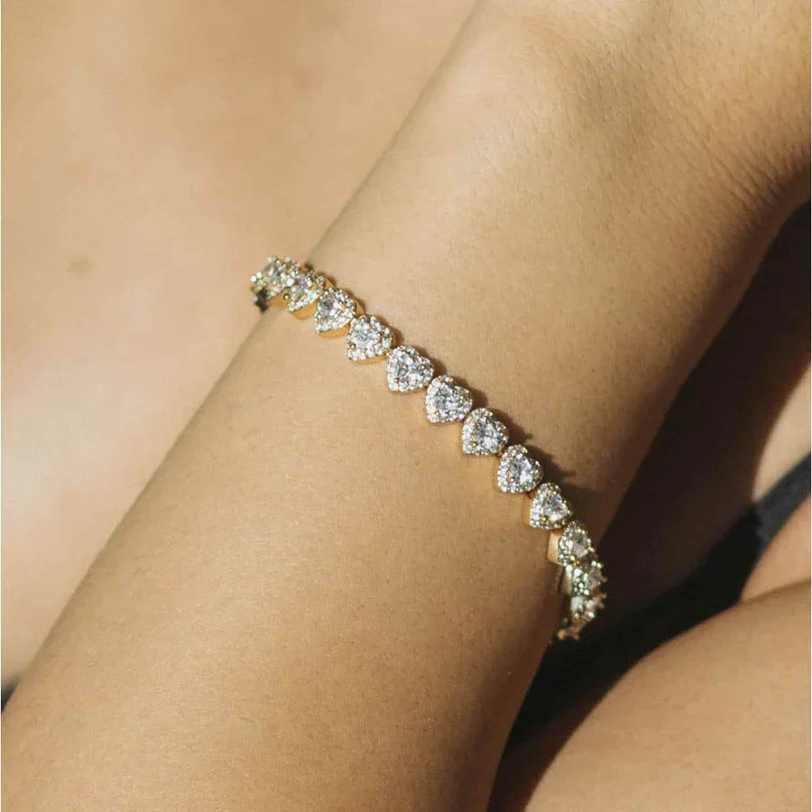 7mm Heart Diamond Bracelet - Exclusive Jewels