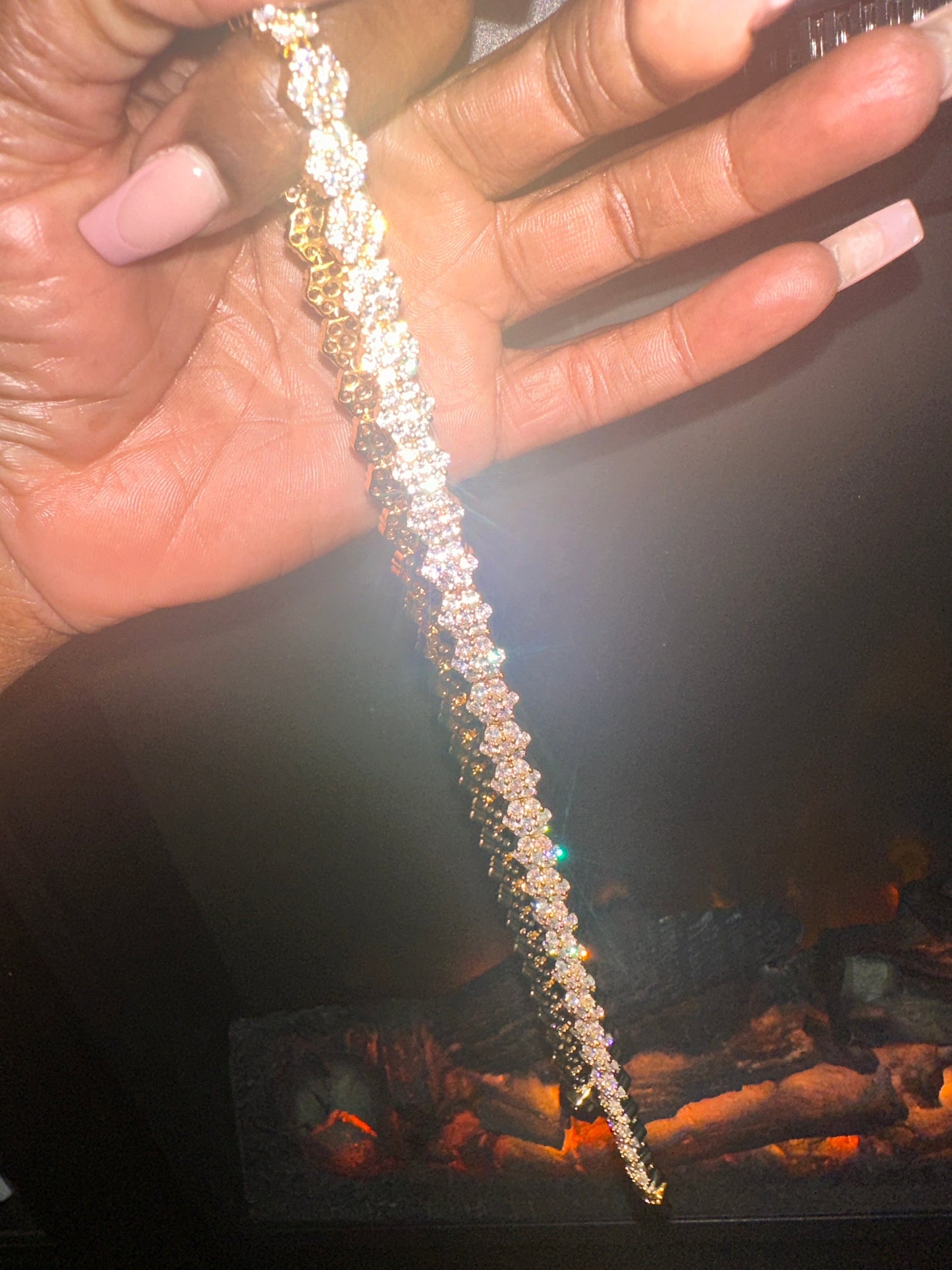 Diamond Flower Cluster Necklace