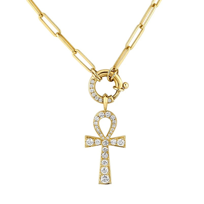 Ankh Cross paperclip Necklace
