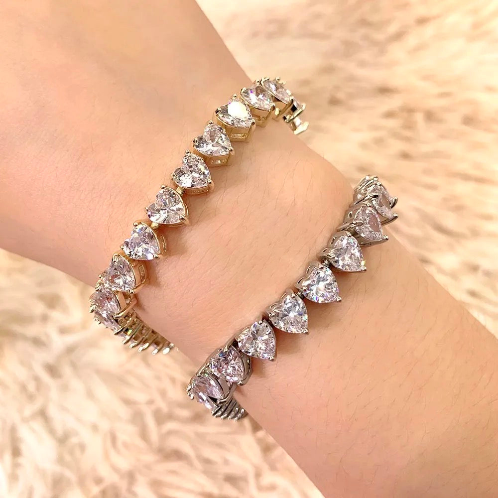 7mm Heart Tennis Bracelet