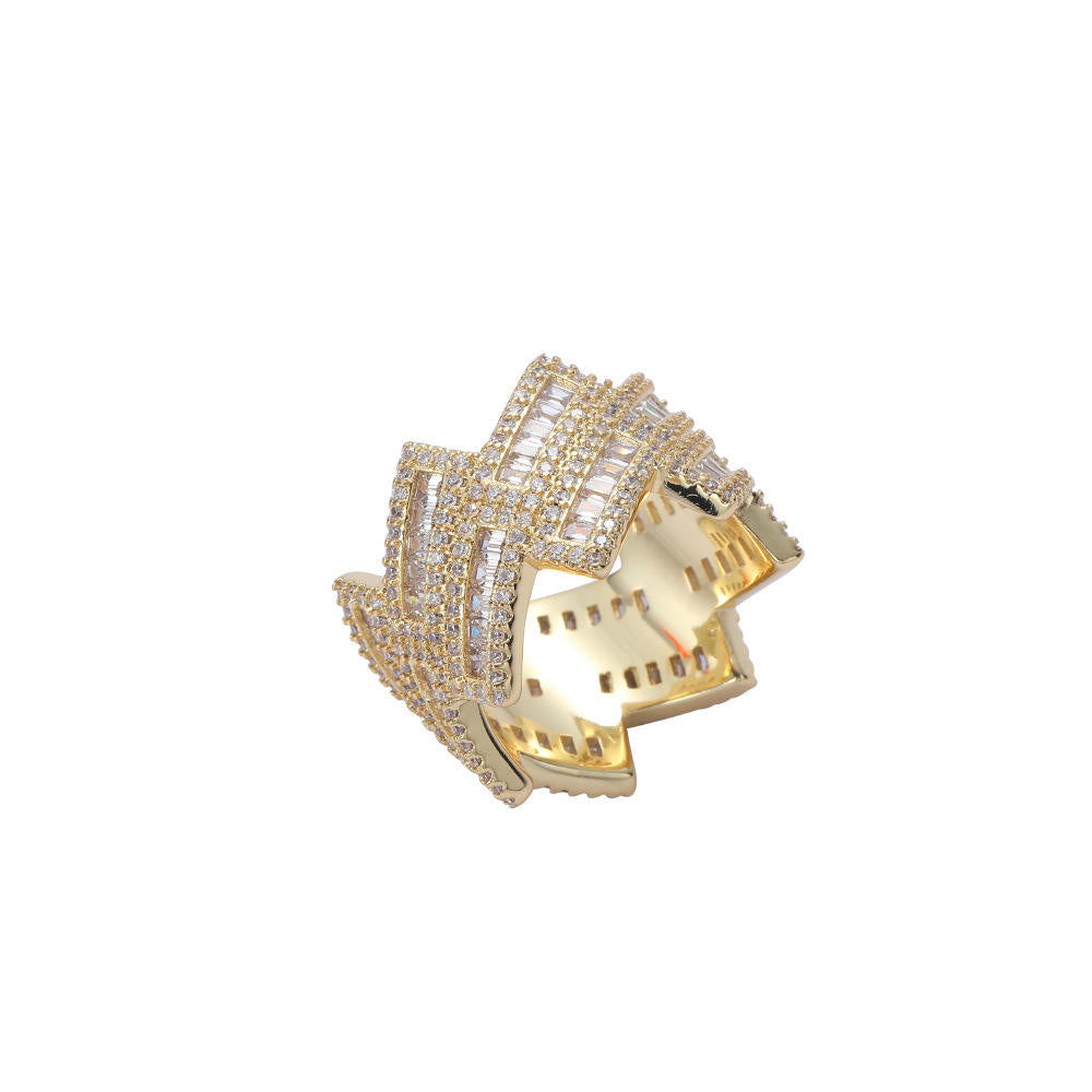 Iced Prong Cuban Baguette Ring - Exclusive Jewels
