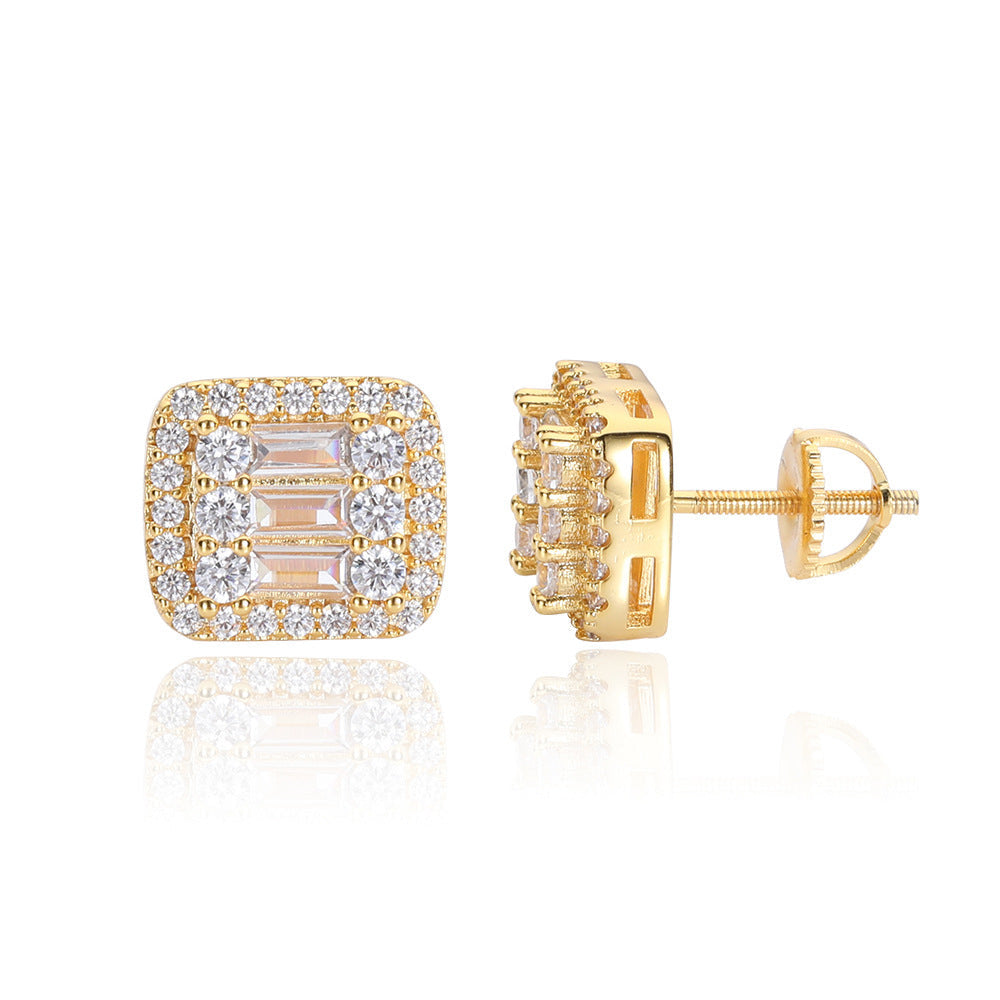 Square Baguette Stud Earrings