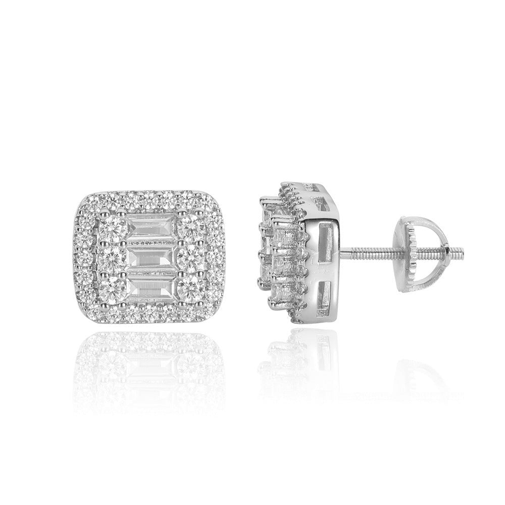 Square Baguette Stud Earrings