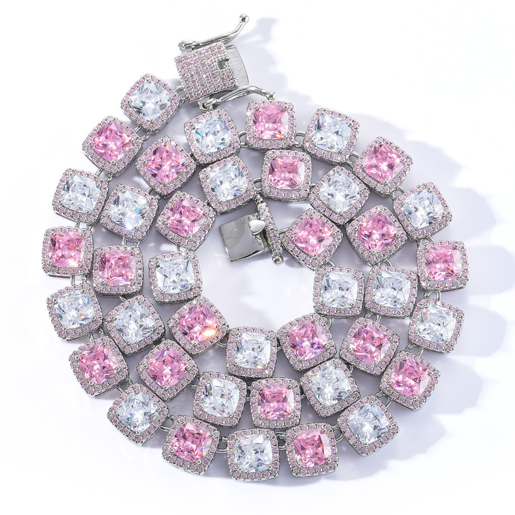 Pink & Clear Diamond Necklace - Exclusive Jewels