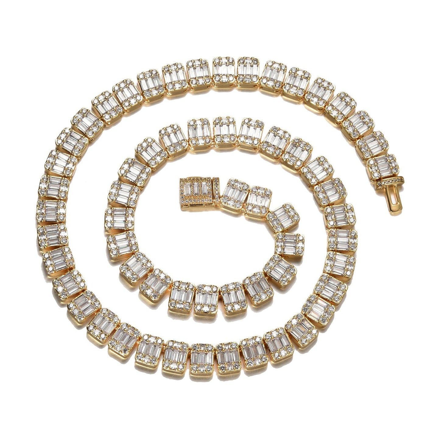 10mm Baguette Tennis Necklace - Exclusive Jewels