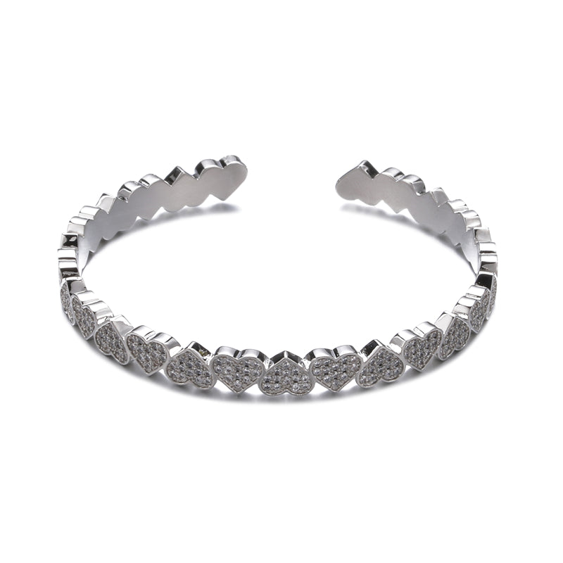 Heart Diamond Opening Bangle - Exclusive Jewels
