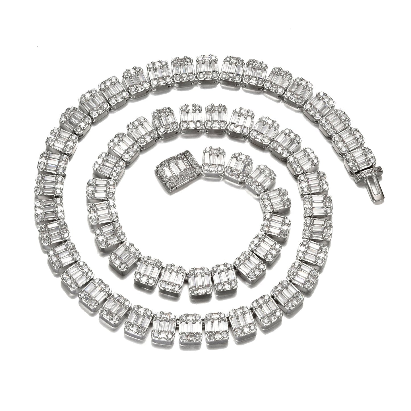 10mm Baguette Tennis Necklace - Exclusive Jewels
