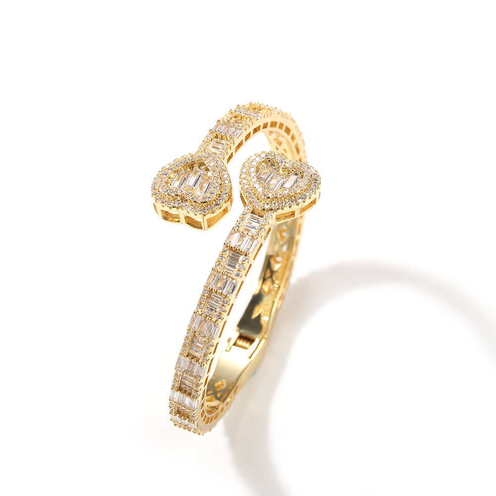 Heart Baguette Bangle - Exclusive Jewels