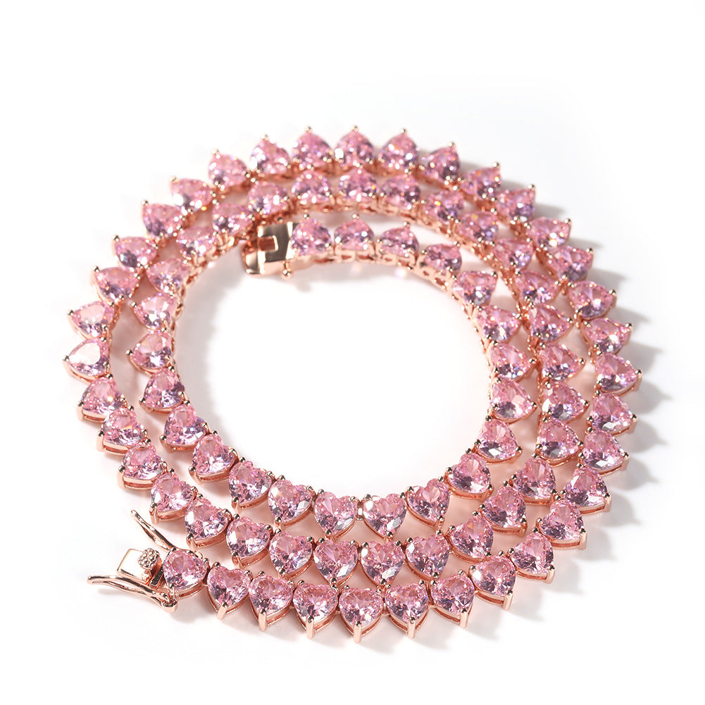 7mm Heart Tennis Necklace - Exclusive Jewels