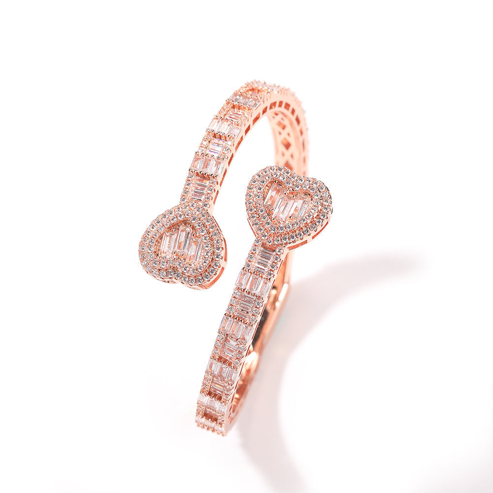 Heart Baguette Bangle - Exclusive Jewels