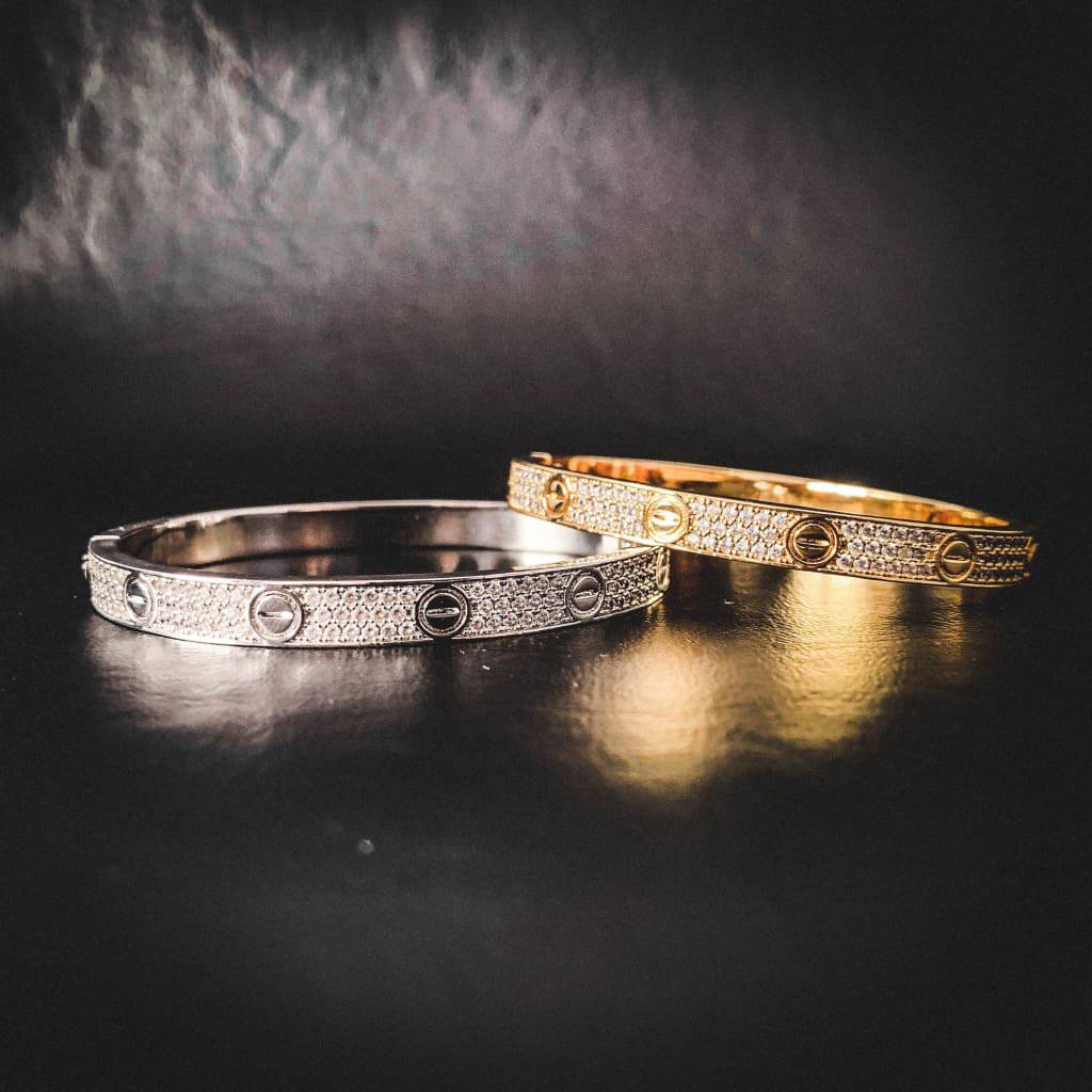 Inspired Diamond Paved Love Bracelet - Exclusive Jewels