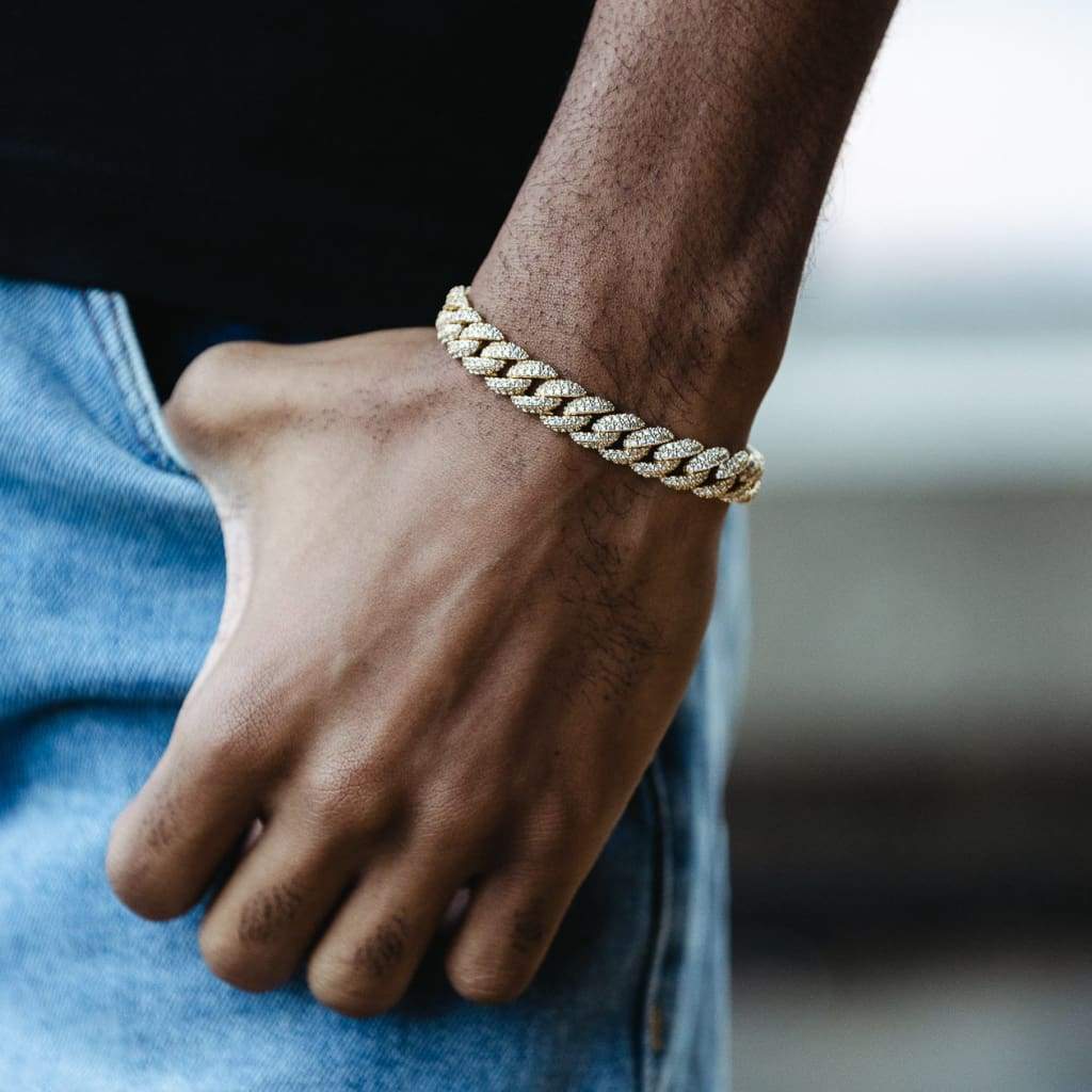 10mm Diamond Clustered Cuban Bracelet - Exclusive Jewels
