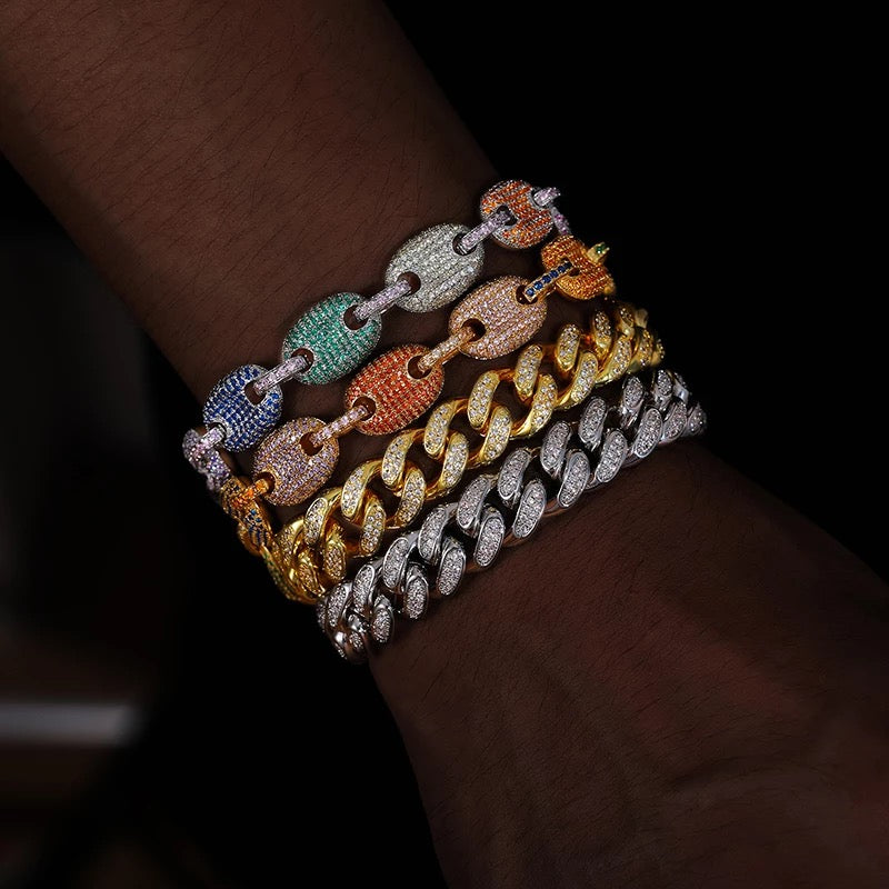Multi-Color Coffee Bean Mariner Link - Exclusive Jewels