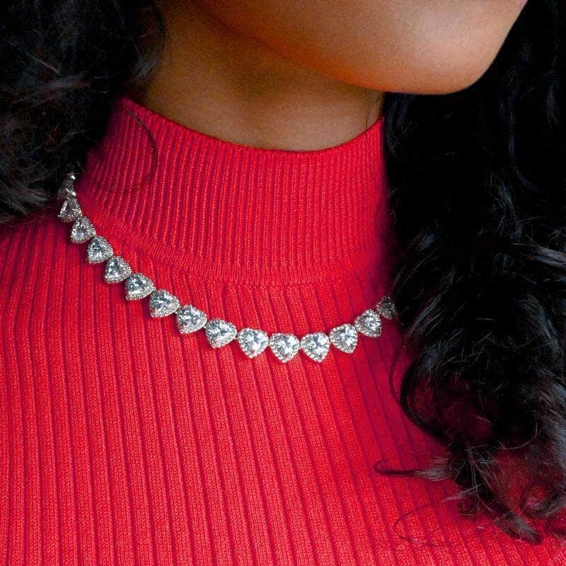10mm Heart Diamond Necklace - Exclusive Jewels