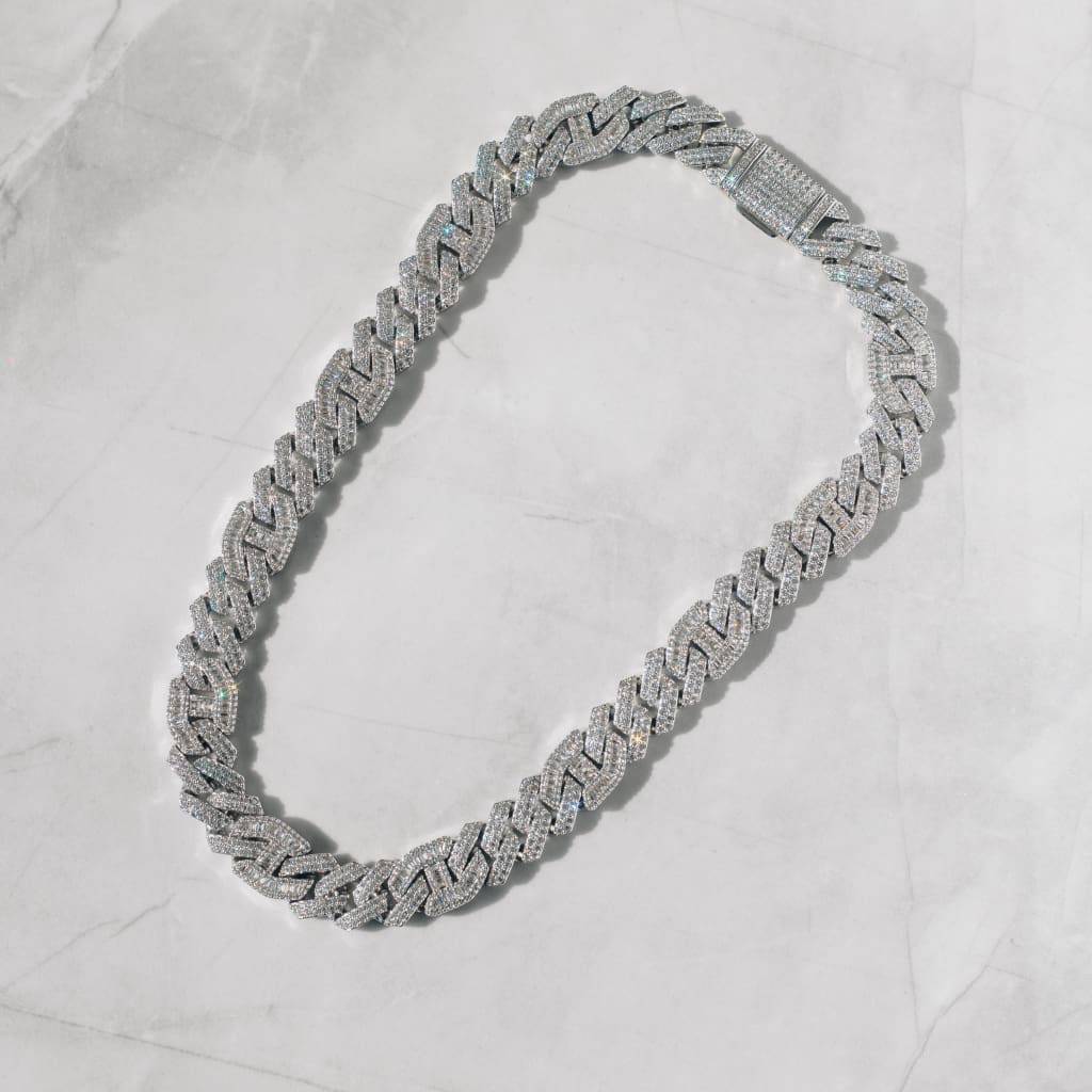 15mm Prong Baguette Necklace - Exclusive Jewels