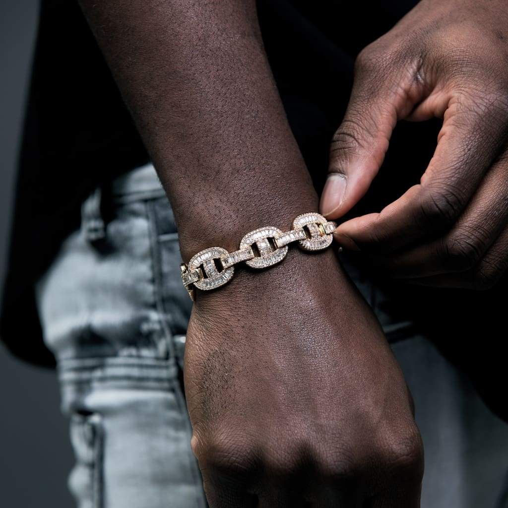 15mm Coffee Bean Baguette Bracelet - Exclusive Jewels