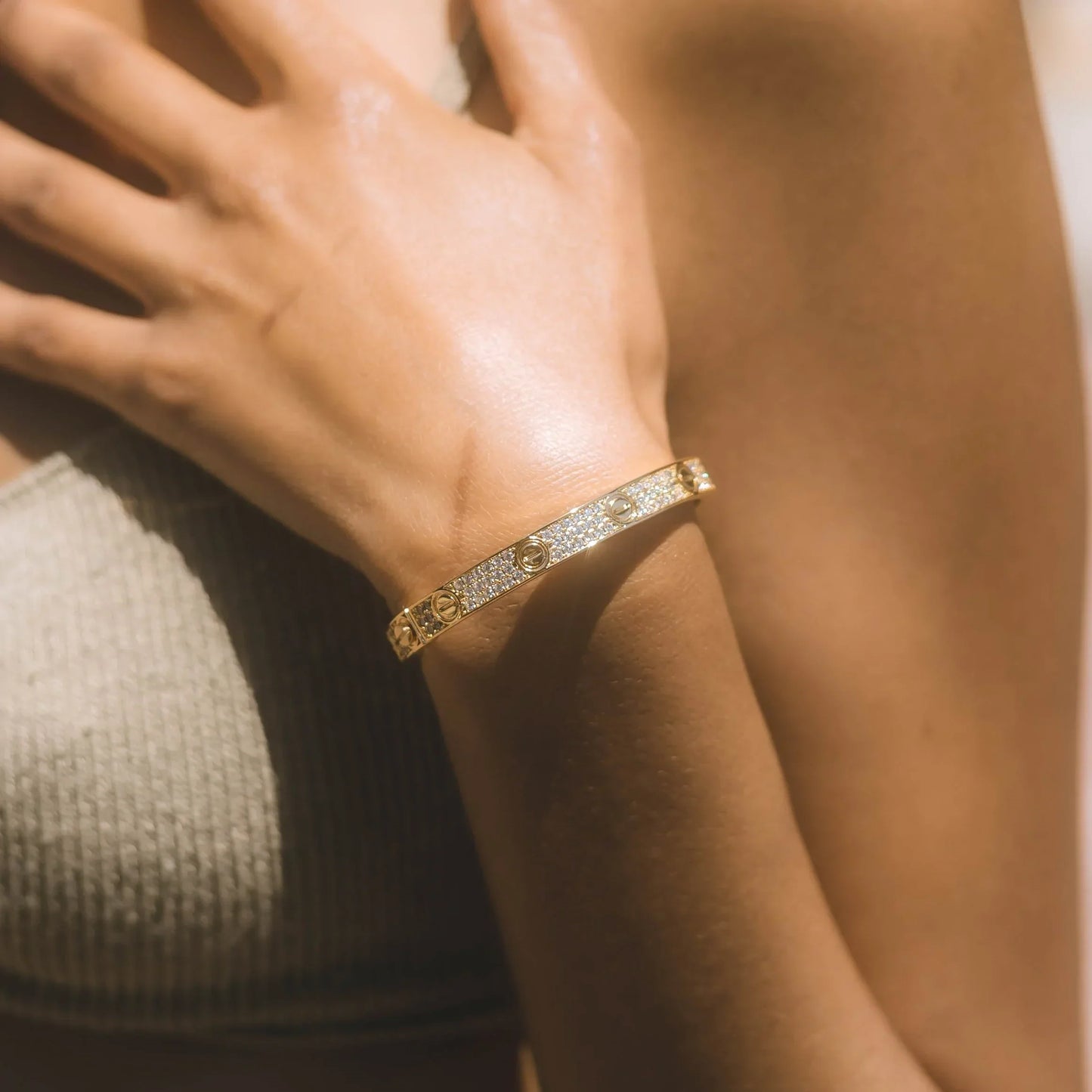 Inspired Diamond Paved Love Bracelet - Exclusive Jewels