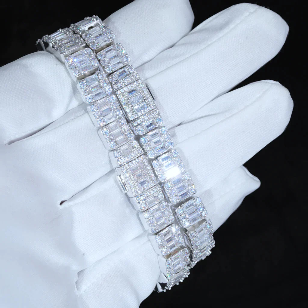 Square Cut Baguette Tennis Bracelet 8mm - Exclusive Jewels