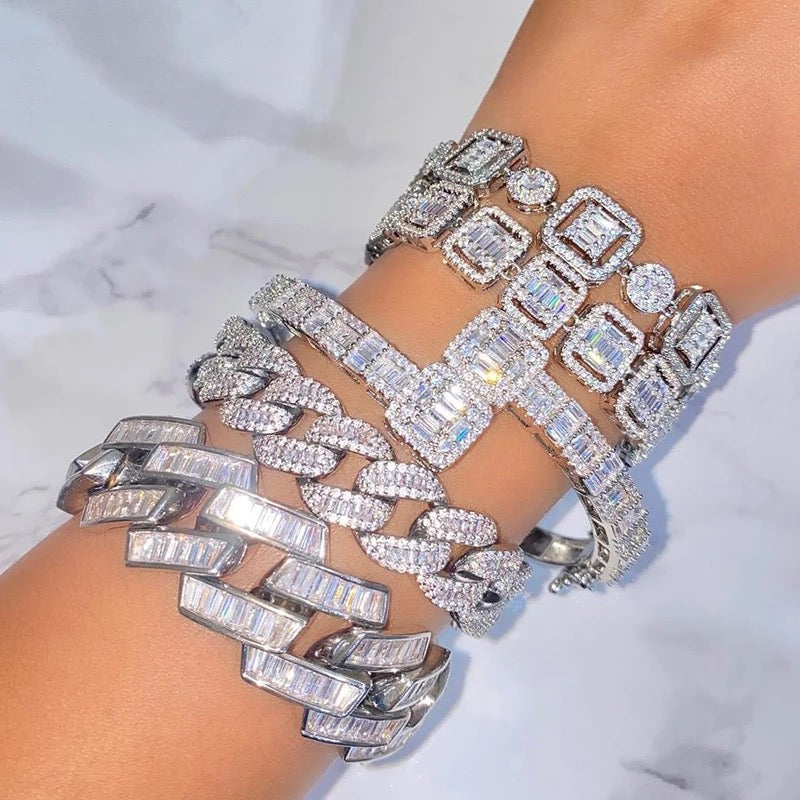 Iced Out Baguette Bangle - Exclusive Jewels