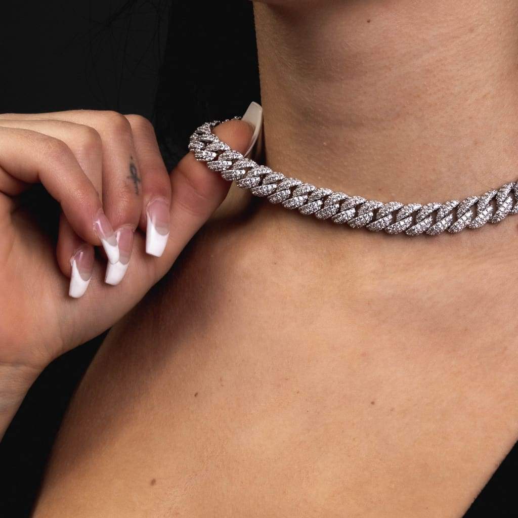10mm Diamond Clustered Cuban Necklace - Exclusive Jewels