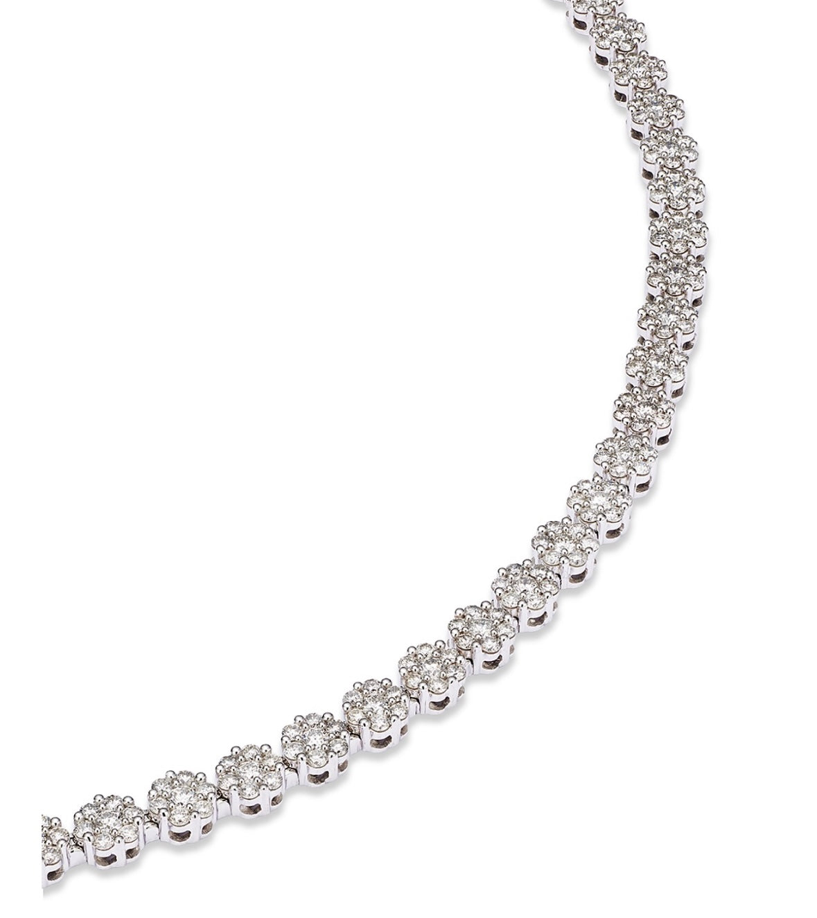 Diamond Flower Cluster Necklace