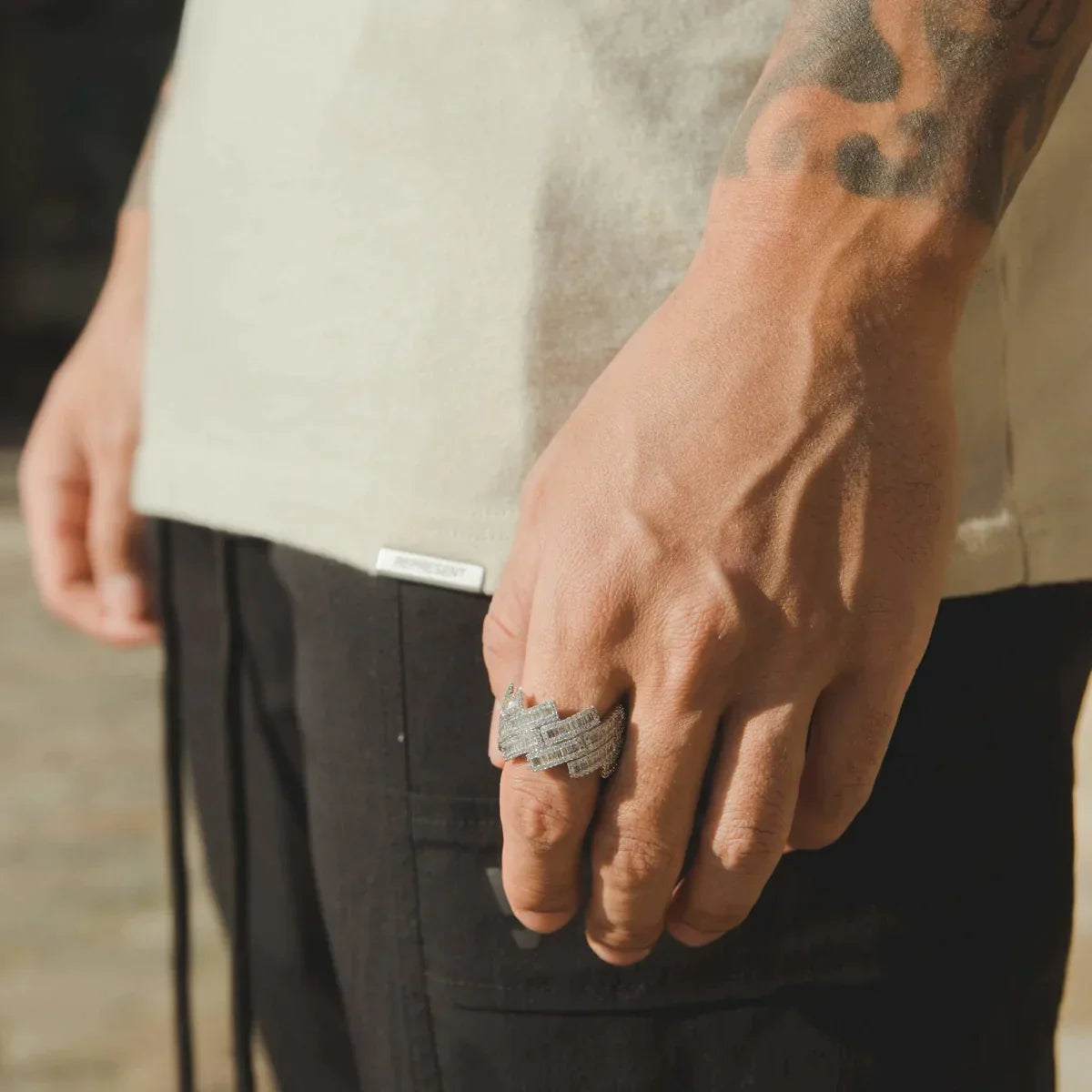 Iced Prong Cuban Baguette Ring - Exclusive Jewels