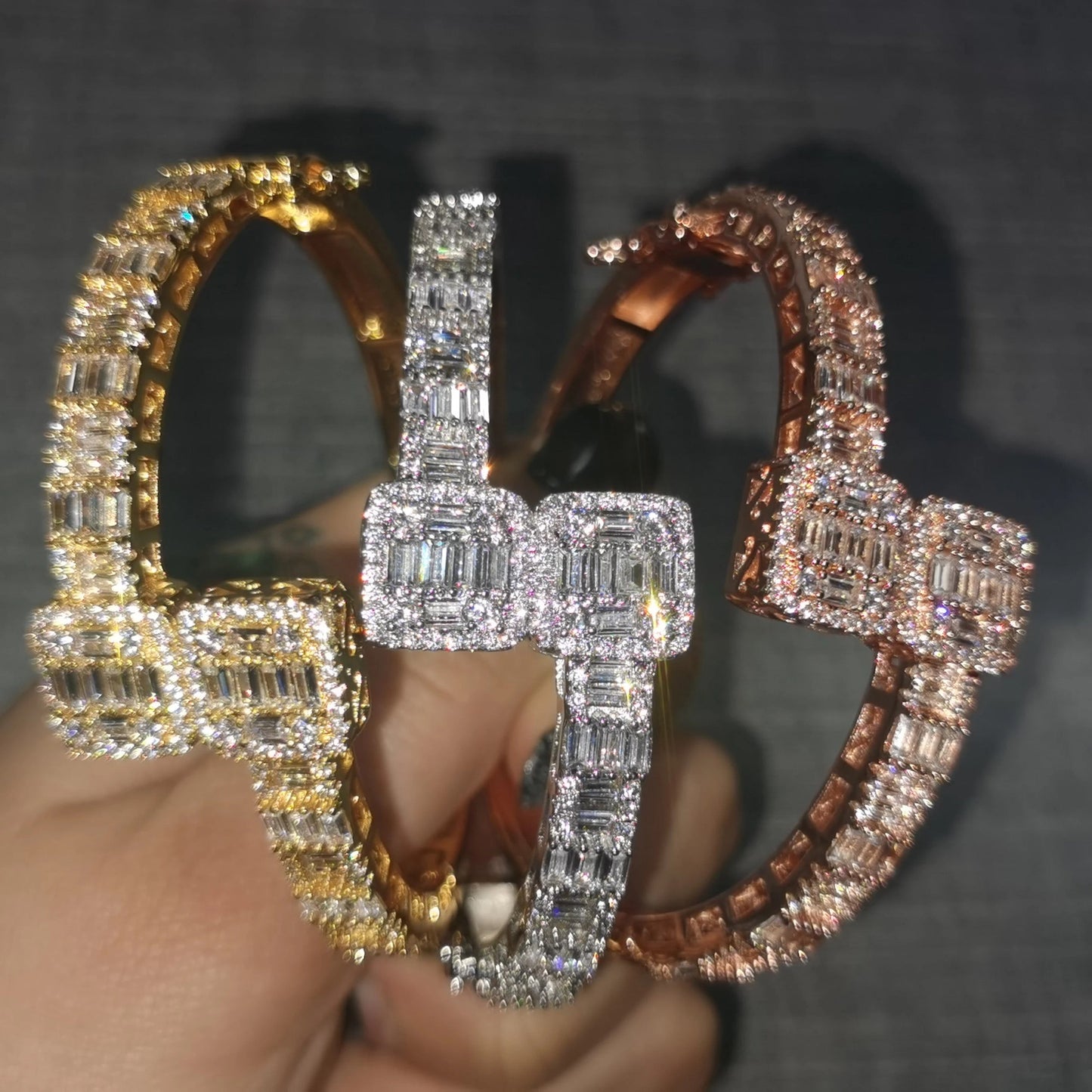 Iced Out Baguette Bangle - Exclusive Jewels