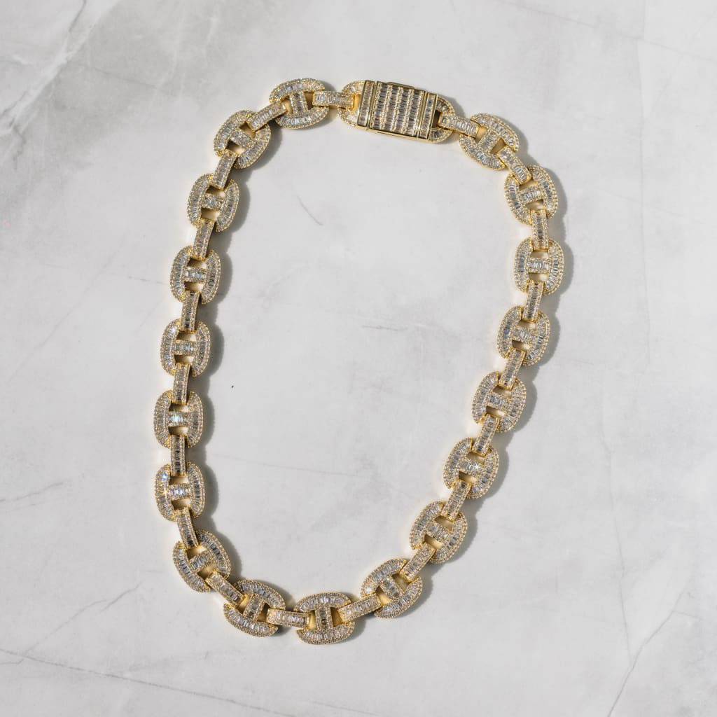 15mm Coffee Bean Baguette Necklace - Exclusive Jewels