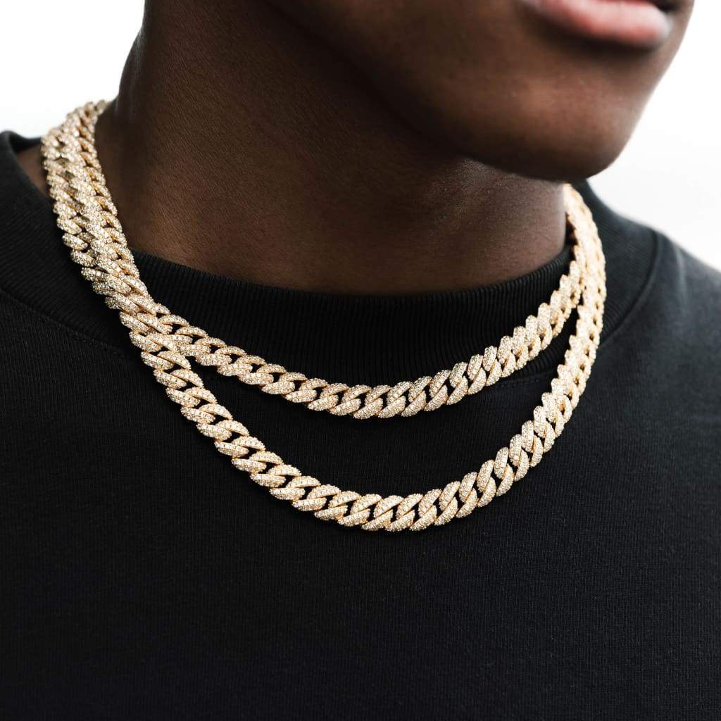10mm Diamond Clustered Cuban Necklace - Exclusive Jewels