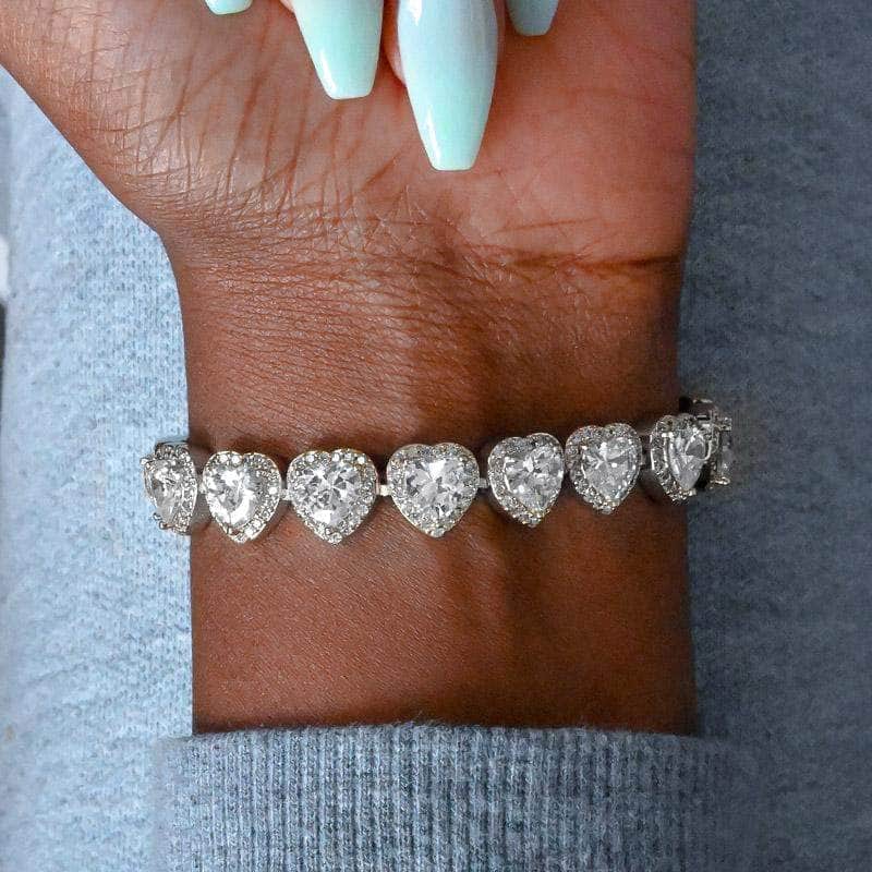 10mm Heart Diamond Bracelet - Exclusive Jewels