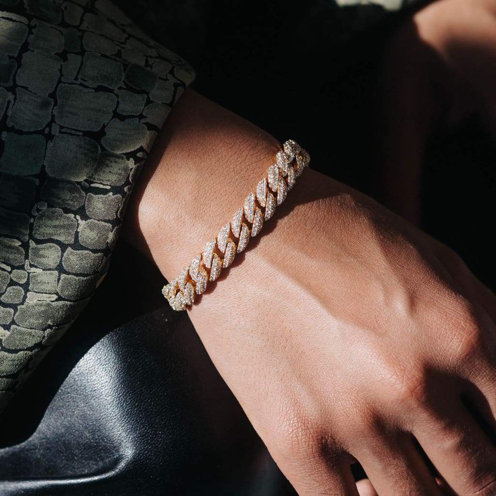 10mm Diamond Clustered Cuban Bracelet - Exclusive Jewels