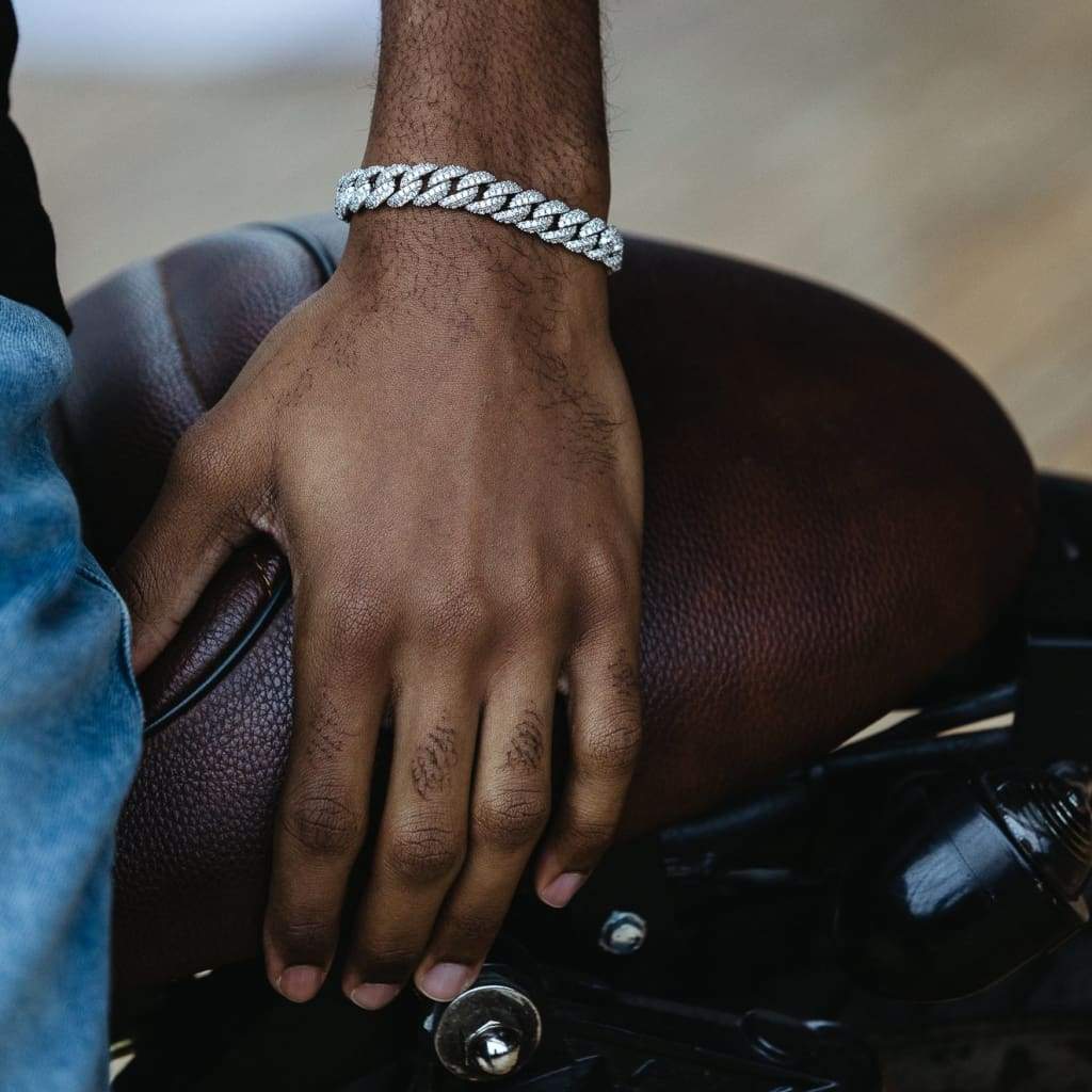 10mm Diamond Clustered Cuban Bracelet - Exclusive Jewels