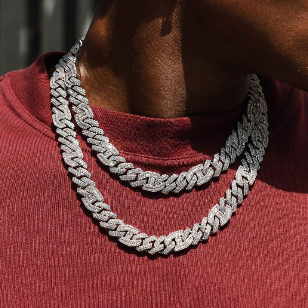 15mm Prong Baguette Necklace - Exclusive Jewels