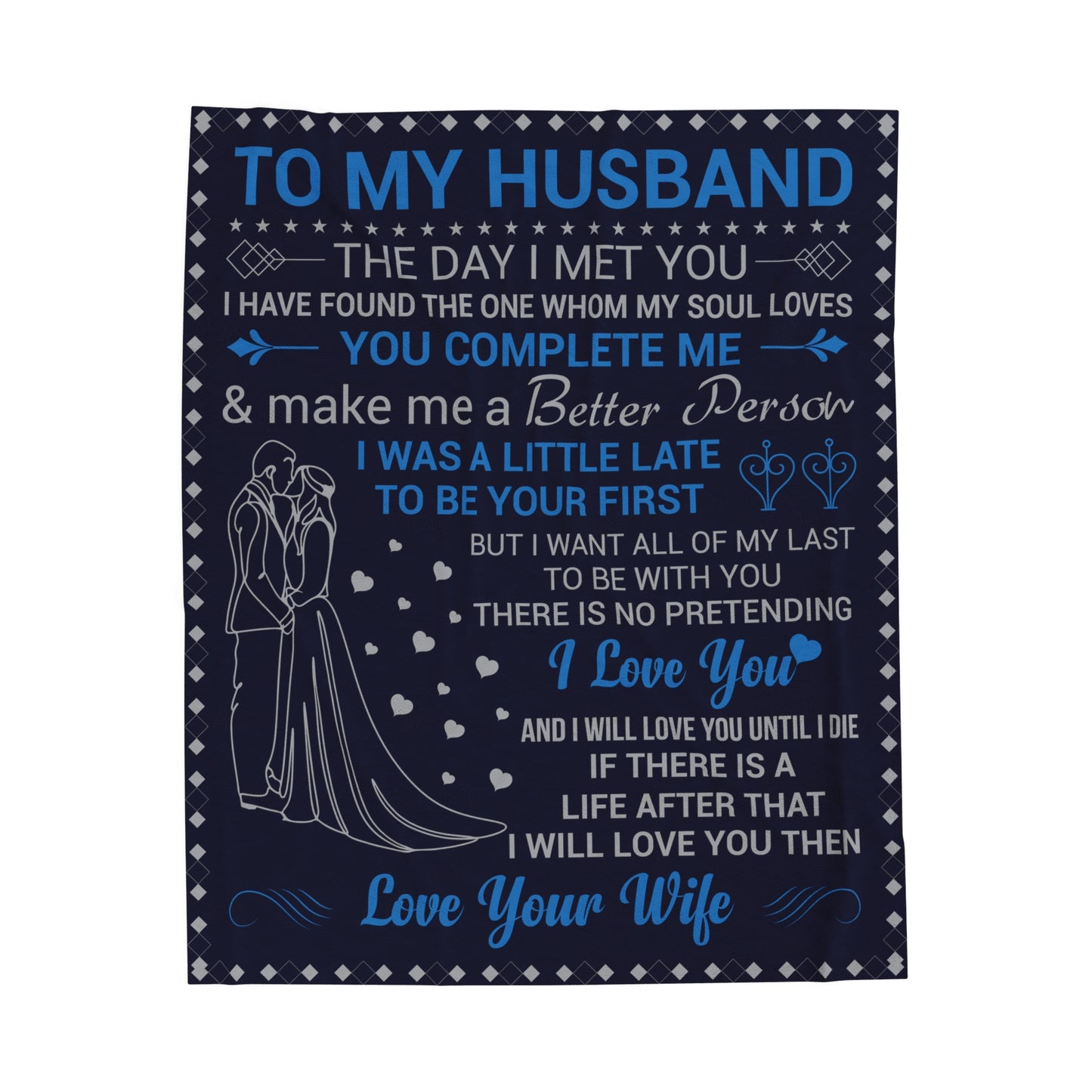 To My Husband | Velveteen Plush Blanket