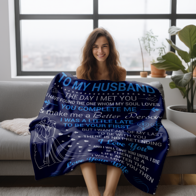 To My Husband | Velveteen Plush Blanket