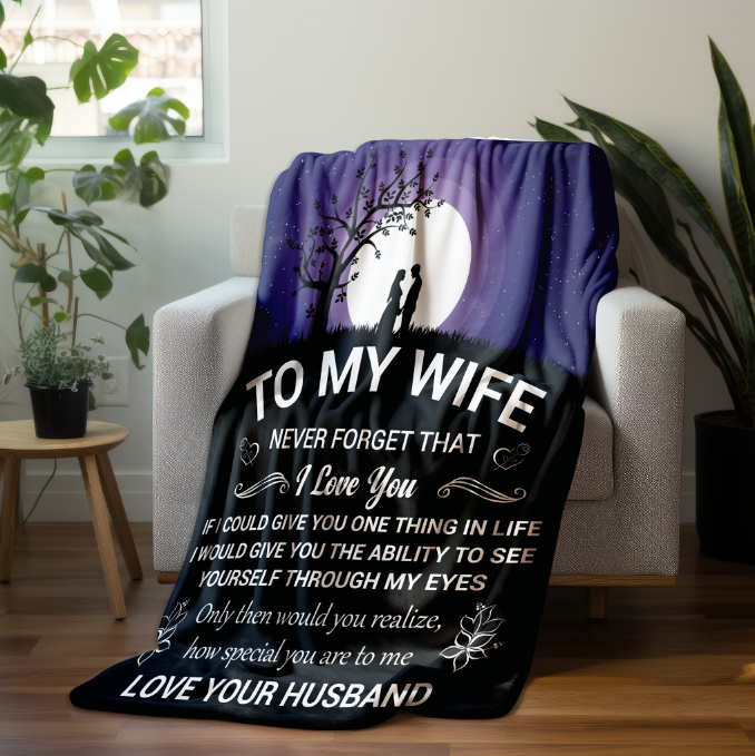 To My Wife | Velveteen Plush Blanket