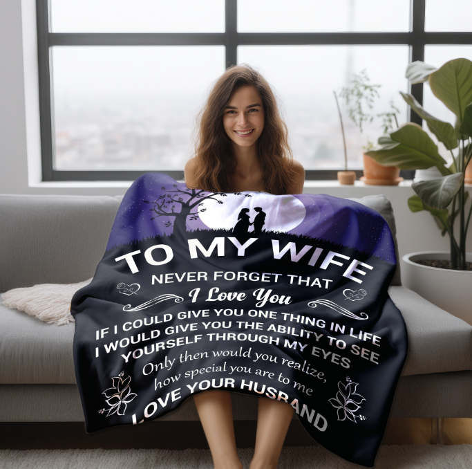 To My Wife | Velveteen Plush Blanket